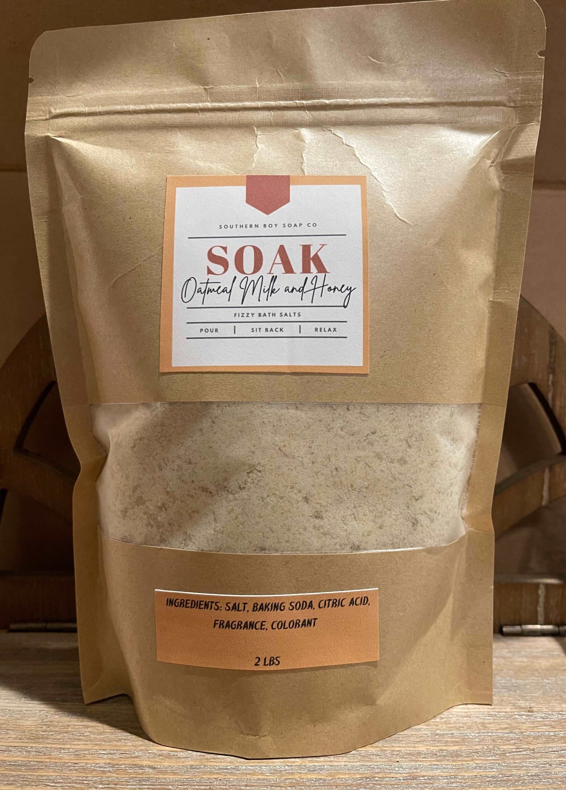 Oatmeal Milk And Honey Bath Salt Soak - SouthernBoySoapCo LLC